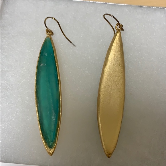 Turquoise and Gold Earrings - Picture 2 of 2